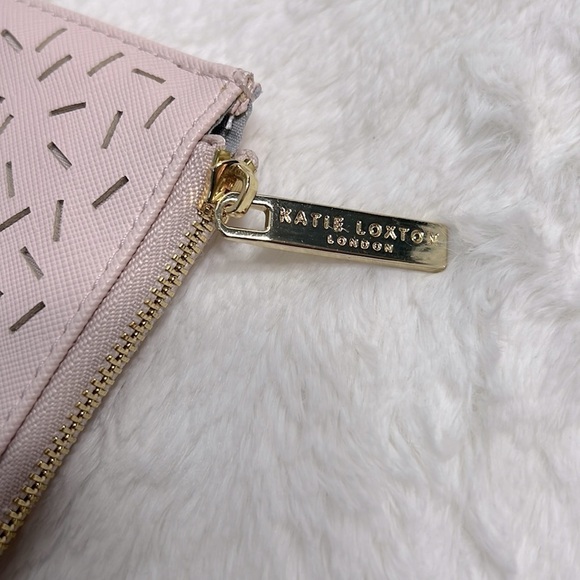 Katie Loxton Laser Cut-Out Vegan Leather Clutch Perfect Pink Pouch NWOT - Picture 3 of 7